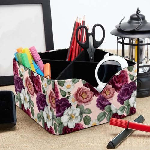 Pot à stylos vintage à 4 compartiments pour résoudre le désordre du bureau - 8