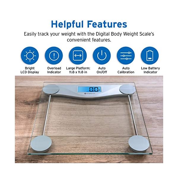 Etekcity-Digital-Body-Weight-Bathroom-Scale-Large-Blue-LCD-Backlight-Display-High-Precision-Measurements6mm-Tempered-Glass-400-Pounds Etekcity Bathroom Scale for Body Weight, Digital Weighing Machine for People, Accurate & Large LCD Backlight Display, 6mm Tempered Glass, 400 lbs