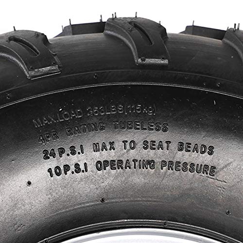 2Pcs 19x7-8 Front and 2Pcs 18X9.5-8 Rear Tubeless Wheel Tire With Rim for ATV Go Kart Quad Bike 4 Wheelers