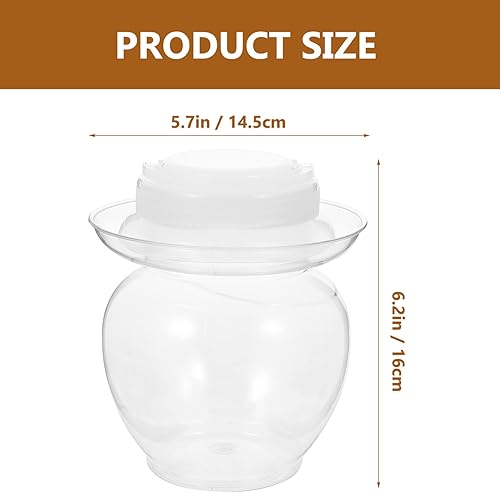 Miniatura 7 de Angoily Tarro de fermentación con tapa de sellado de agua, tapa de esclusa de aire de 1 litro, kit de fermantación para elaboración de vinos,