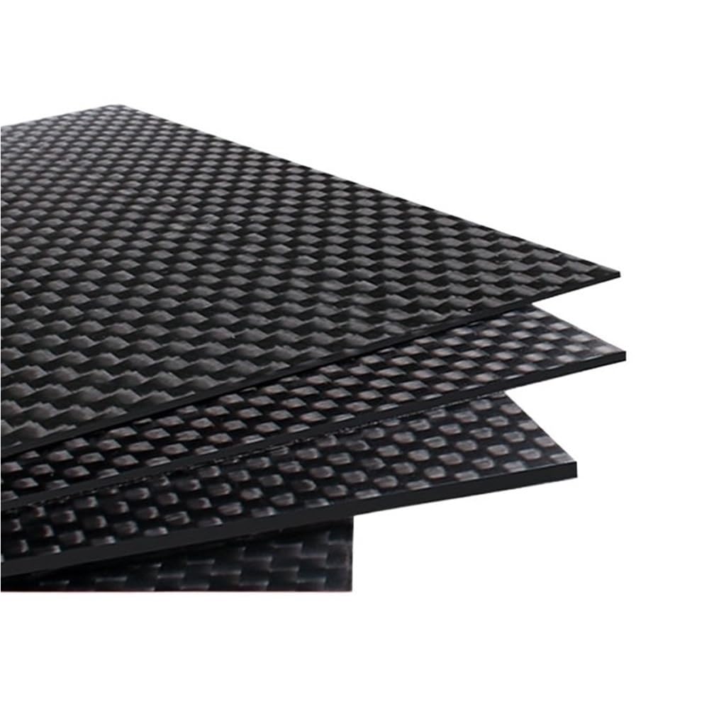 Foglio composito in fibra Pannello quadrato in carbonio resistente all'abrasione, pannello in fibra nera 200 * 400 mm for attrezzature sportive 1 pz(2mm)