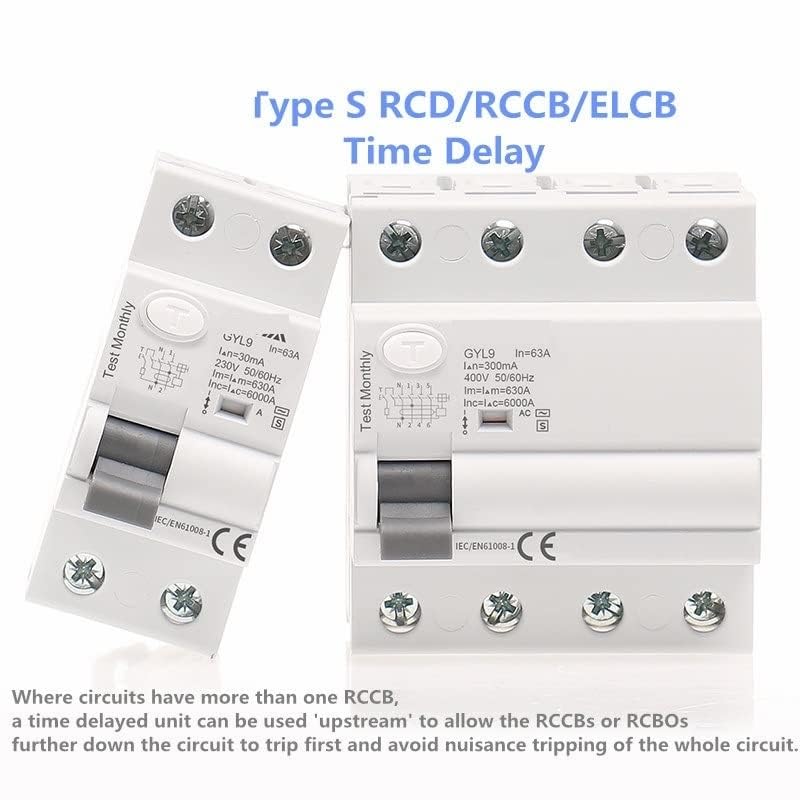 Disjoncteur GYL9 AC-S RCCB 4P 40A 300mA temporisé pour protection tableau
