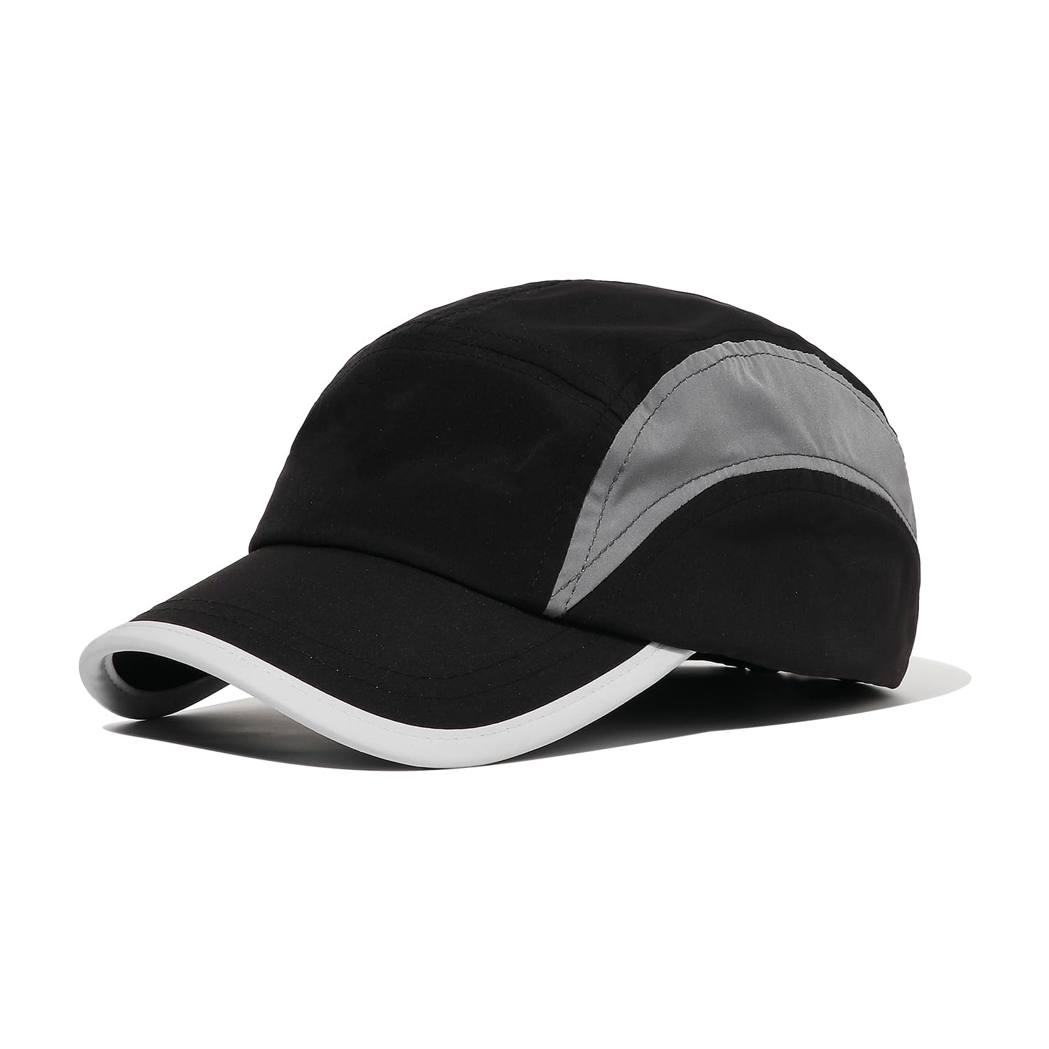 ClapeQuick Dry Running Cap 5 Panel Baseball Cap Adjustable Short Brim Cap Unstructured Sport Cap UPF50+ Outdoor Sun Cap