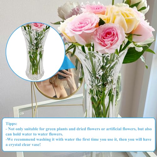 Vase à Fleurs en Verre Clair, 24CM Vase en Cristal épaissi pour, vases décoratif pour Herbe de la Pampa, Tulipes, orchidées, Roses, Fleurs séchées – Image 5