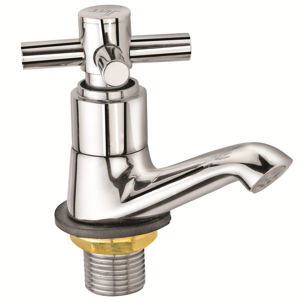 JAGGER JPC24 Full Brass Pillar Tap for Wash Basin, Bathroom Basin Pillar Cocke Tap for Home and Office, Quarter Turn Tap with Wall Flange and Teflon Tape (SLEEK) (B0B4FBB6MJ) Amazon Price History, Amazon Price Tracker
