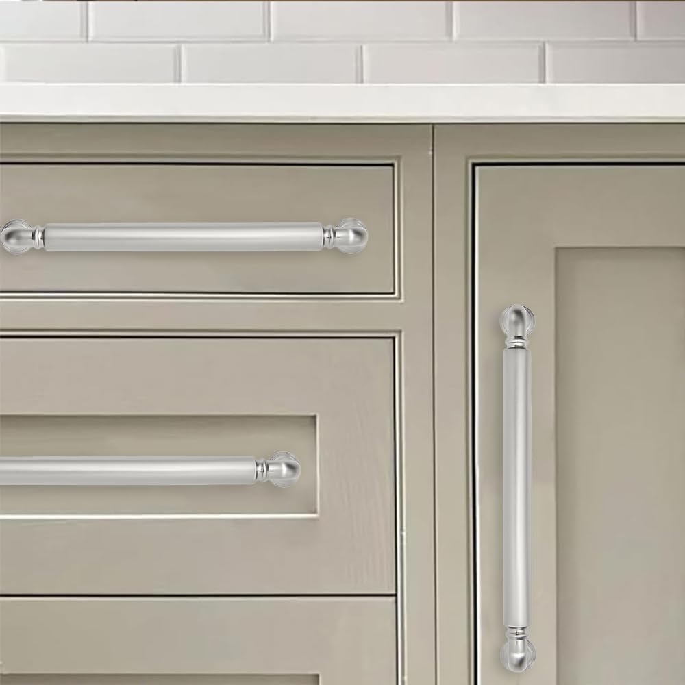 KHTUMEWARE-80279 Brushed Nickel Cabinet Pulls CTC 3 in (76 mm) 2-Pack in Brushed Nickel — KHTUMEWARE