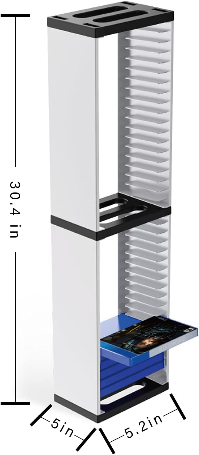 Nargos Video Game Storage Stand Tower for PS5/ PS4/ PS3/ Xbox Series S & X/Xbox one Game, Universal Game Disc Holder Vertical Stand Organizer Tower