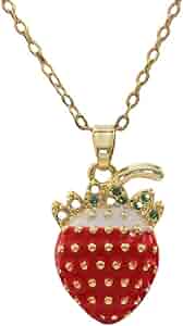 アクセサリー momentel Lingerie strawberry necklace Amazon.com: Strawberry Necklace for Women Cute Kawaii Red