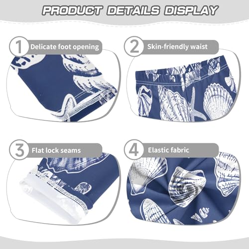 Bolaz Toddler Girls Leggings Printed Yoga Pants Leggings Whiye Shells Starfish for Kids3