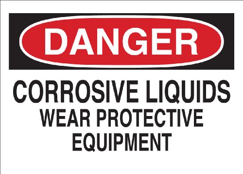 Panneau Brady 70260 pour sécuriser les zones de stockage de liquides corrosifs