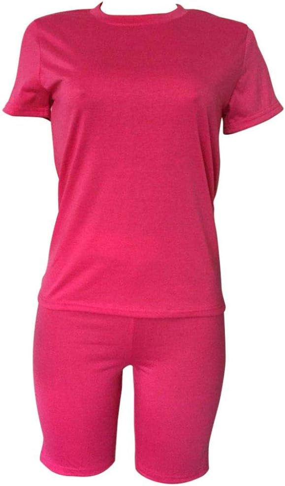 KINIKO Women's 2 Piece Casual Fashion Sports Solid Color Suit short Sleeve top and Pants Set Sweatshirt - Image 3