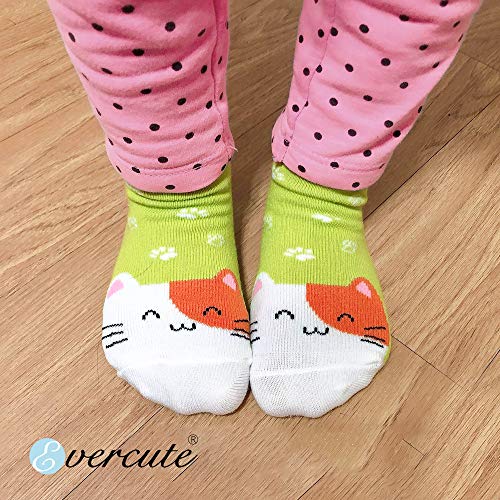 Image of Evercute Non Slip Kids Socks With Grips 12 Pack Toddler Boys Girls Anti Skid Crew Socks 1-9 Years