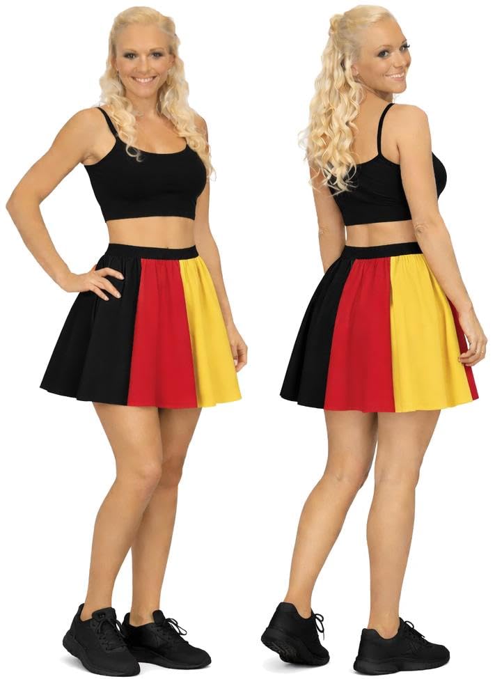 The Dragons Den Adults National Flag of Belgium Skirt Belgians National Day Flemish Wallons Supporters Fancy Dress [S-M]