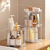 ROWNYEON 2 Tier Skincare Organizers Spinning Organizer Rotating Makeup Organizer Bathroom Counter Or