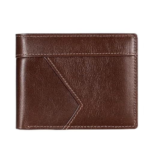 Leather Men's Wallet Anti RFID European & American Retro Oil Wallet for Men Bifold Male Purse