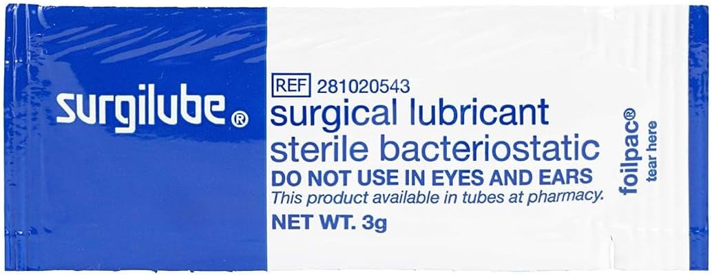 Surgilube Lubricating Jelly, 3 g Packet, Box of 144 (3 Pack)