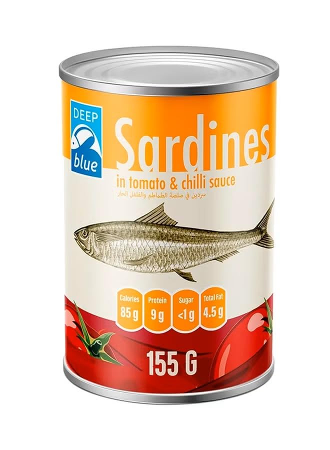 Deep Blue Sardine in Tomato and Chilly Sauce 155 g Assorted