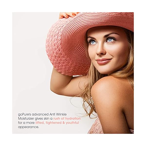 goPure Glyco-Peptide Anti Wrinkle Face Cream - Hyaluronic Acid Moisturizer for Face with Glycolic Acid, Peptides, and Vitamin E - Hydrating Facial Moisturizer with Anti-Aging Formula - 1.7 fl oz