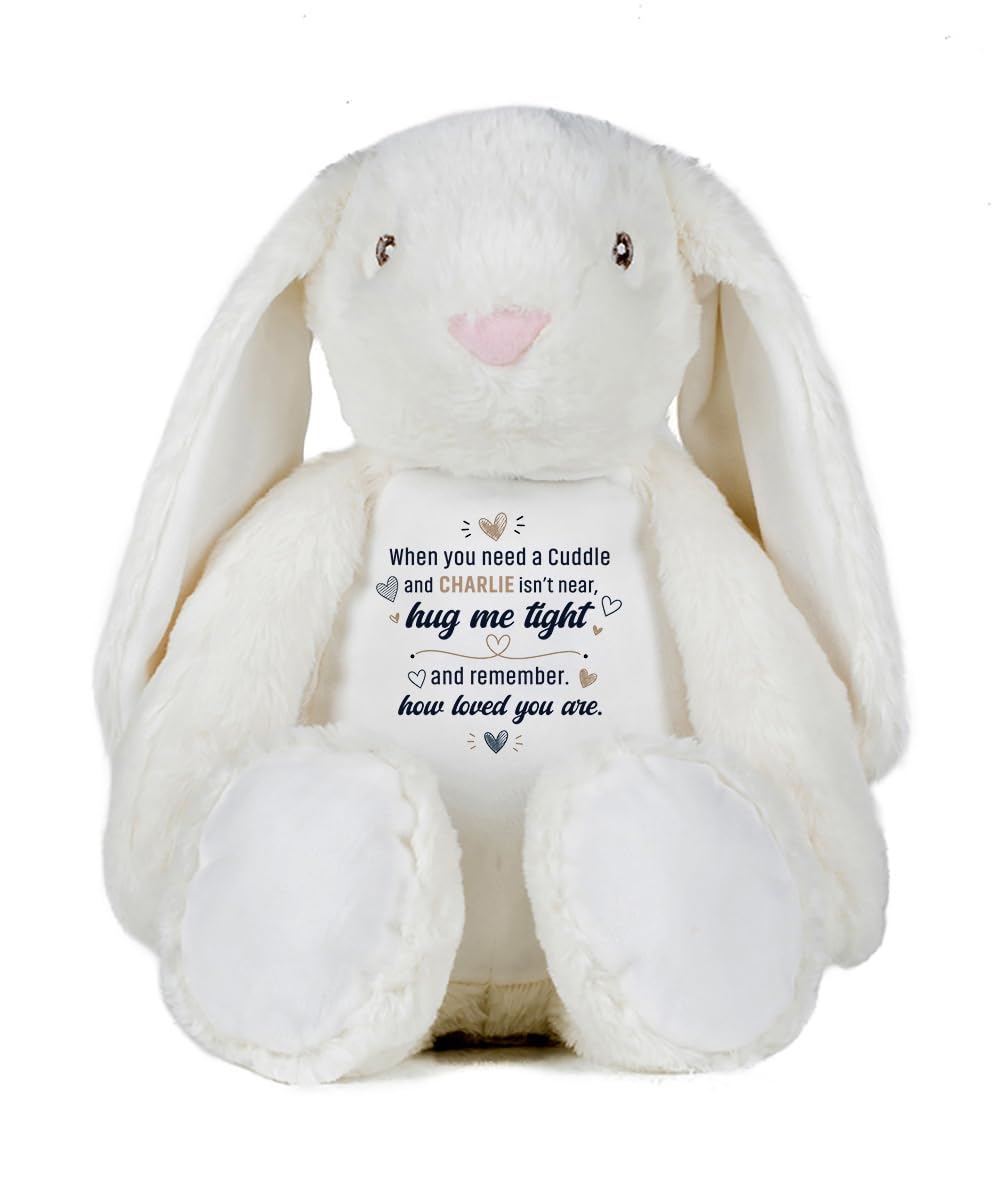 Getagift Personalised When You Need a Cuddle Hug Gift, Custom Name Keepsake Gift for Loved Ones, Long-Distance Relationship Birthday Plush Toy | Soft Toys Teddy., Bunny — image 1