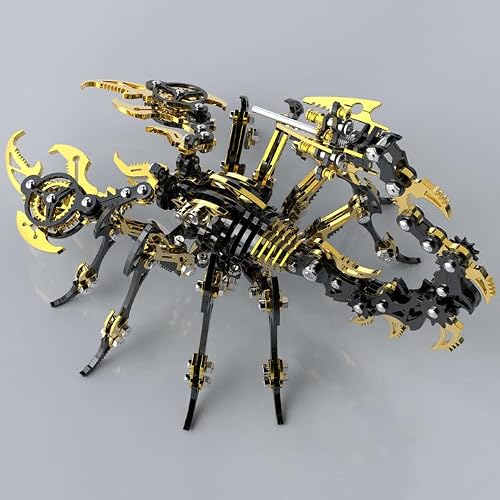 Metalkitor Scorpion 3D Metal Puzzles Kits for Adults Teens – 454 Pcs – Mechanical Assembly Models – 4 Hours to Build – Ideal for Gifts and Decorations (Gold and Black) - Thumbnail 6
