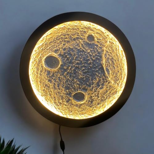 Image of PrimeAura Moon Wall Art with LED Warm Light