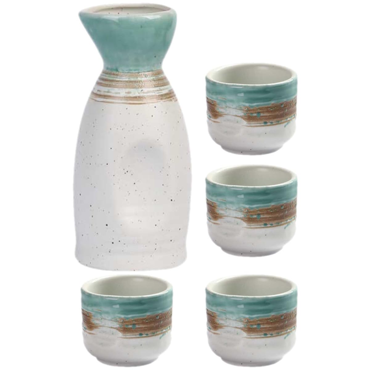 Beaupretty Set da Sakè in Ceramica Giapponese Elegante per Bere Distillati Bottiglia e Tazzine per Matrimoni e Compleanni