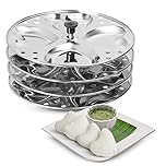 KSJONE Stainless Steel Idli Stand | 4-Plates Idli | Idli Preparation | Supreme Quality Food Grade Idli Stand | South Indian Idli Maker Makes | 16 Idlis (Heart)