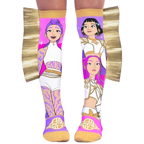 MADMIA Kpop Demon Hunters Golden Knee-High Socks Colorful Dress-Up Socks for Kids & Adults Fun Crazy Sock Day Gift One Size Fits Most
