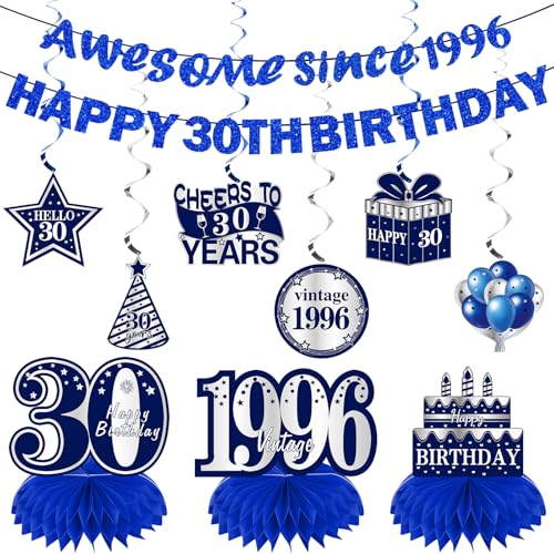 Kuxriox 30th Birthday Decorations for Men, Happy 30th Birthday Banner