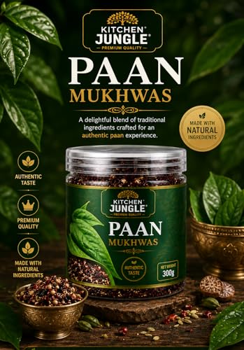 Image of Kitchen Jungle Paan Mukhwas 300g Jar Pack | Refreshing After Meal Mouth Freshener | Sweet & Aromatic Paan Flavour Mix | Traditional Indian Paan Treat | Hygienically Packed