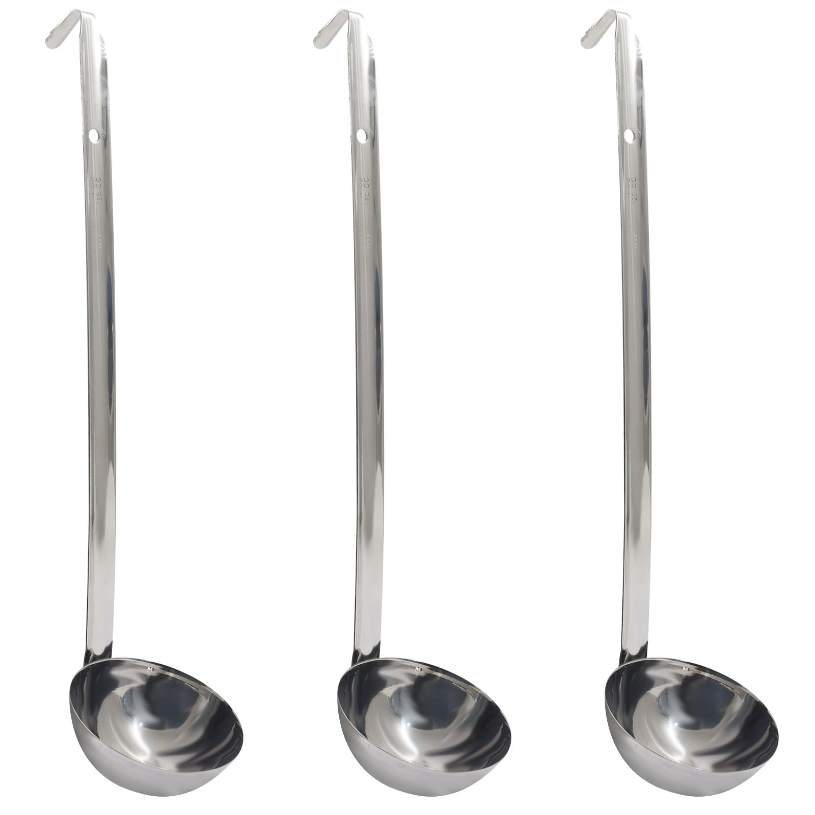 Auvotuis 4 Oz Stainless Steel Ladle, 3 Pcs, 11.8" Long Handle Length
