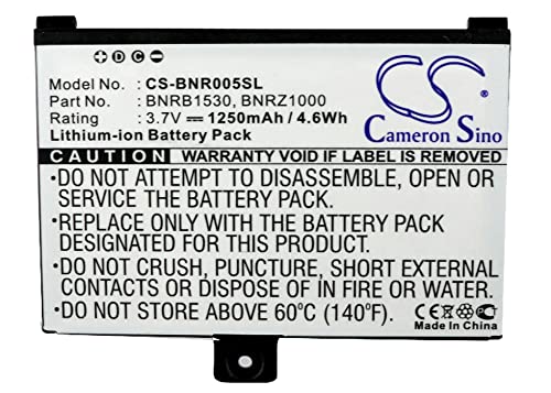 Cameron Sino Battery for Barnes & Noble 005, BNRV100, BNRZ100, Nook, Nook Classic PN:Barnes & Noble 9875521, 9BS11GTFF10B3 1250mAh