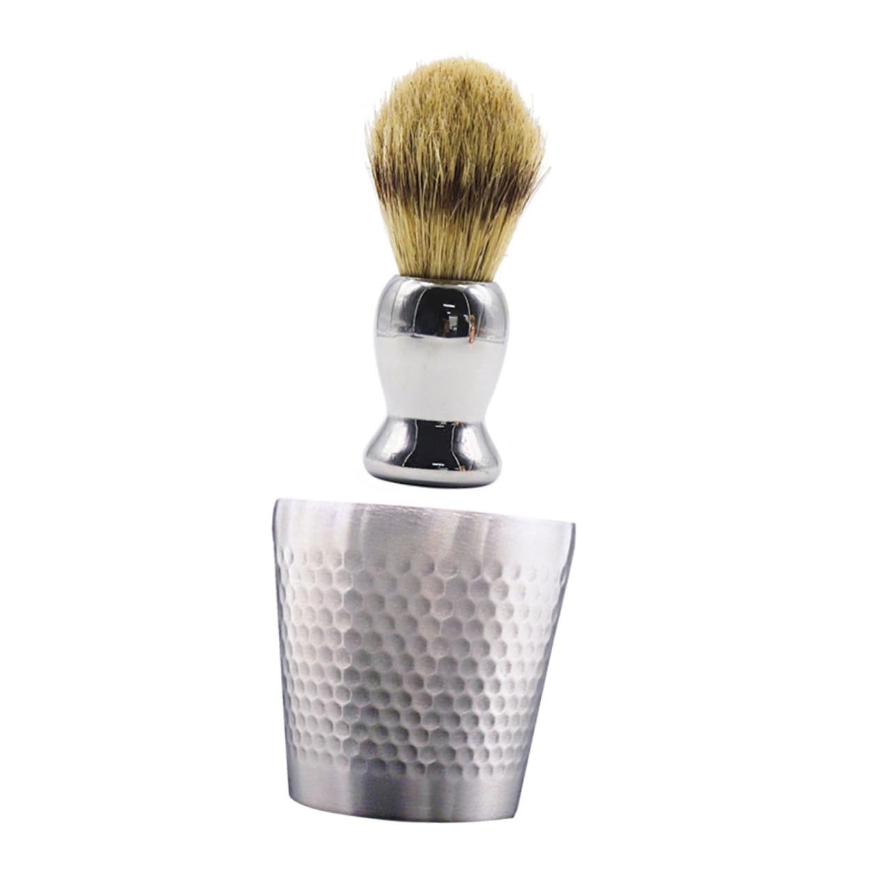 HONMEET 1set Beard Brush Set Beard Shaving Brush Shaver for Men Shaving Brush and Bowl Hair Boar Razor Men Man Mustache Beard Grooming Kit for Men Barber Lathering Fiber Wool Silver