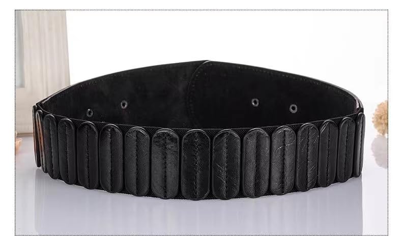 MINILUJIA Women Wide Elastic Waist Belt Stretch Waist Belt Fashion Retro Leather Waistband for Dresses, Cosplay Belt3