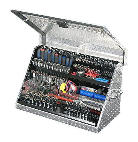 Montezuma – Me300Al – 30-Inch Portable Triangle Toolbox – Multi-Tier Design – Heavy-Duty Tread Brite Aluminum Construction – Sae And Metric Storage Chest – Weather-Resistant – Lock And Latching System #TOP3