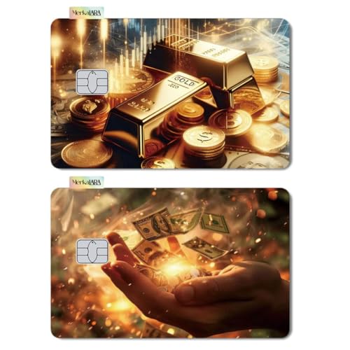 (2 Units) Holographic Credit Card Skin – 3M Material Debit Card Sticker, Waterproof, Durable & Easy to Apply, Multi-Design Personalised Cover (Abundance Attraction)