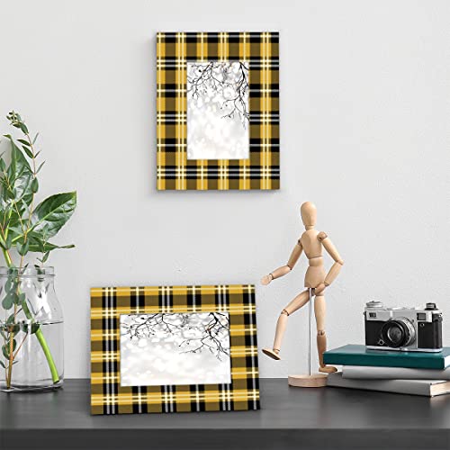 Ririx Classic Plaid 5X7 Picture Frame, Buffalo Plaid Wooden Photo Frame Fits 4X6 With Mat Or 5X7 Without Mat Photo Frames For Wall Mounting Or Tabletop Display #TOP4