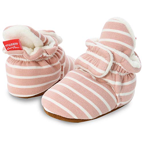 Babelvit Newborn Baby Boy Girl Soft Fleece Booties Stay On Slippers Socks Shoe Non Skid Gripper Infant Toddler First Walkers Winter Ankle Crib Shoes #TOP3