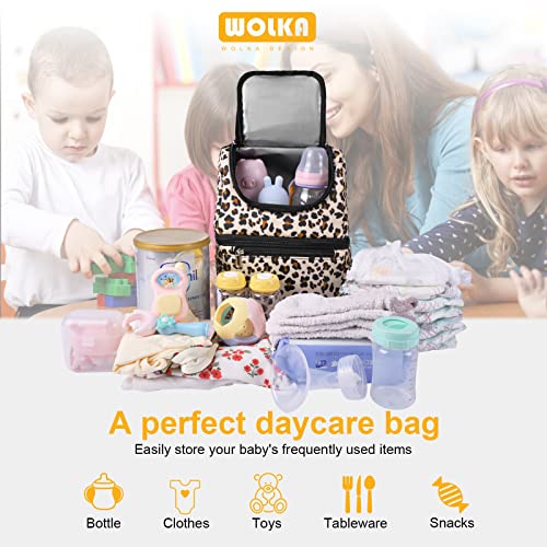 Wolka Insulated Baby Bottle Bag For Daycare,Breastmilk Cooler Bag& Lunch Bag,Multi-Function Milk Bottle Storage Bags Fit For Dr. Brown, Comotomo, Philips, Nuk, Lansinoh #TOP4