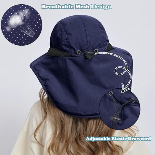 Image of ZOORON Kids Sun Hat with Neck Flap UPF 50+ Beach Hats for Baby Boys Girls