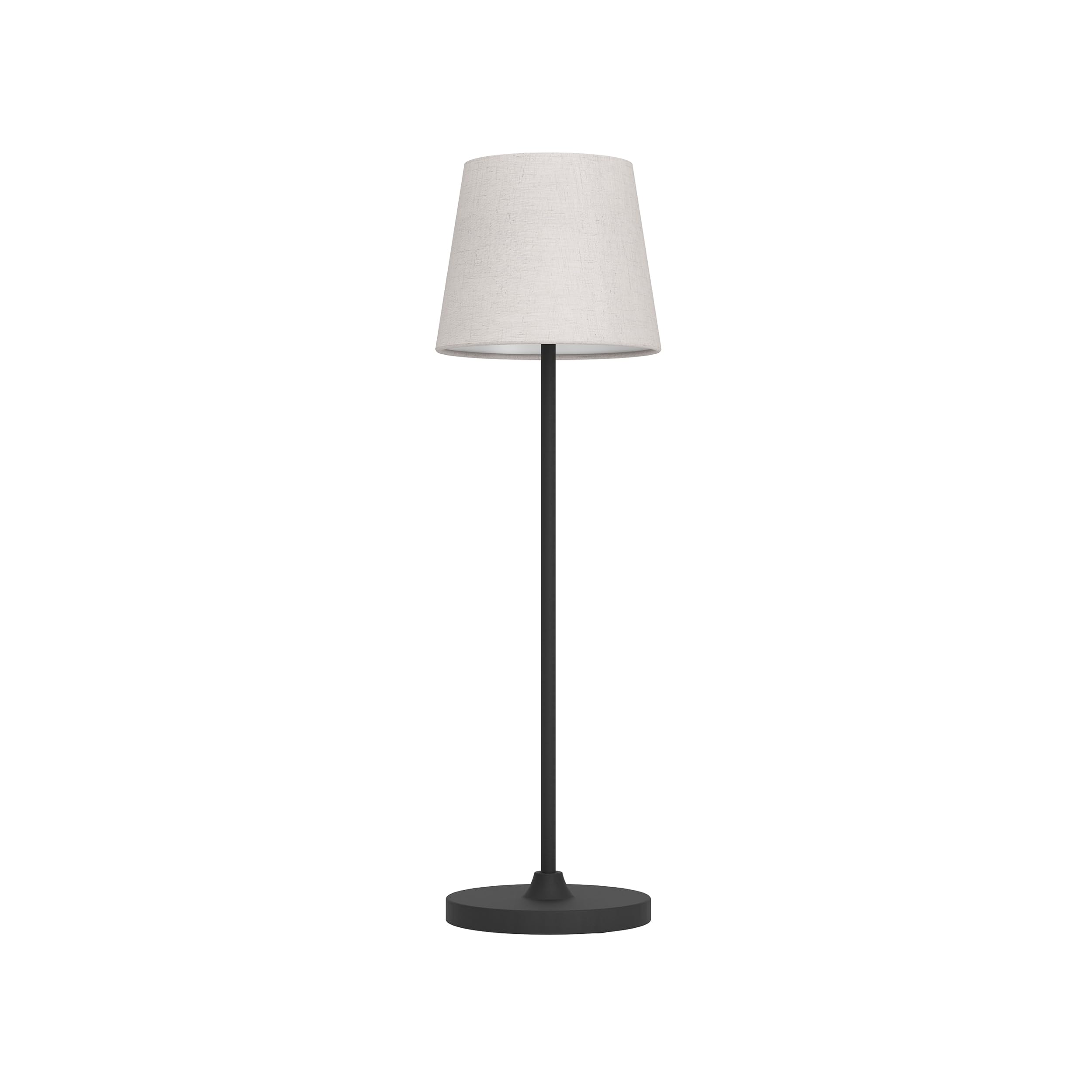 Eglo Cordless LED Table lamp Leonero, Wireless Battery Bedside Light, USB Rechargable Indoor Lighting, Metal with lampshade, Black Beige, Touch dimmable, Warm - Neutral White