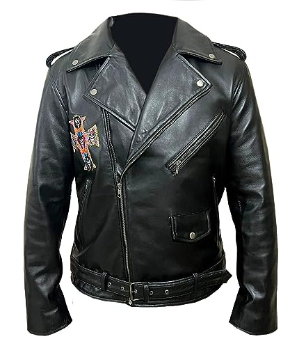 Gun Axl Roze Black Cafe Racer Lambskin Leather Jacket2