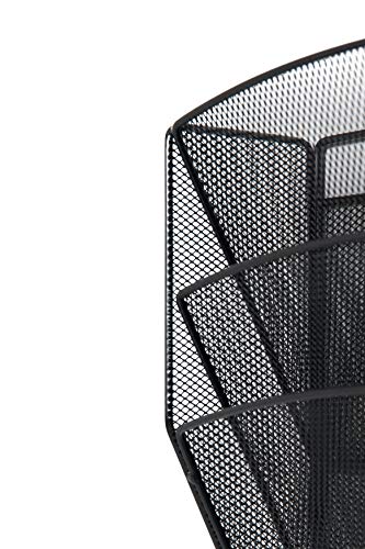 Klickpick Office Hanging Files Wall Mounted Metal Mesh Document File Organizer Magazine Holder Rack Organizer 3 Tier Section Racks Multipurpose Use to Display Files, Magazine, Newspapers (3t Black) - Thumbnail 5