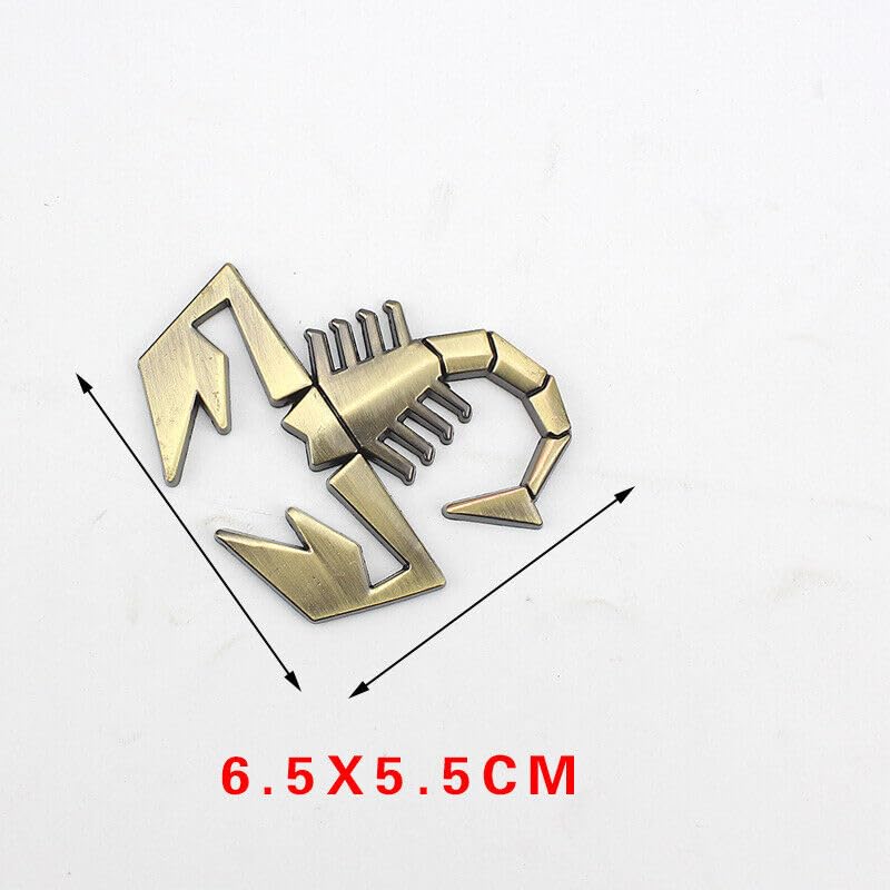 Image of VRT 3D Chrome Emblem Automotive Car, Bike Badges Logo Self Adhesive Sticker (Scorpion, Bronze)