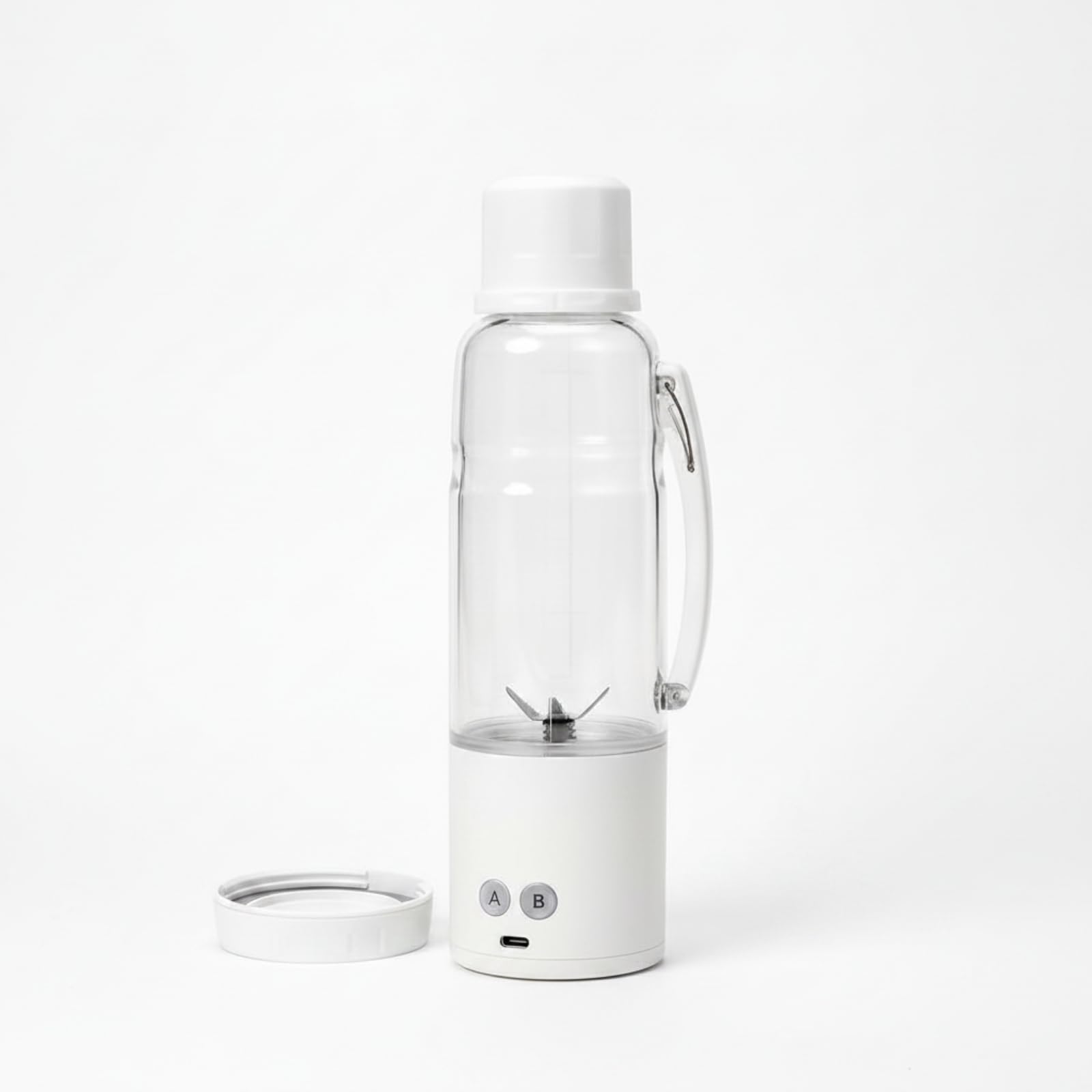 Amagogo Frullatore Portatile Frullatore Personale Mixer Elettrico Mini Frullatore Bicchiere da Succhi Ricaricabile con Coperchio Sicuro E Accessorio, Nero