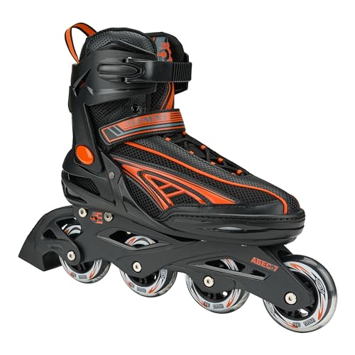 Panther Inline Skates for Men with Adjustable Strap, 82mm Wheels - Soft Boot Fit and Comfortable Inline Skates for Street Hockey, Roller Derby & Long-Distance Skating (10.0-Orange/Black)