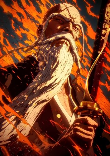 Image of NIJUKA Anime Printed A4 Size Metal sheet Poster For Home And Room Decoration | For Anime Art Fans Boys And Girls (Master Of Fully Power Full Bankai)