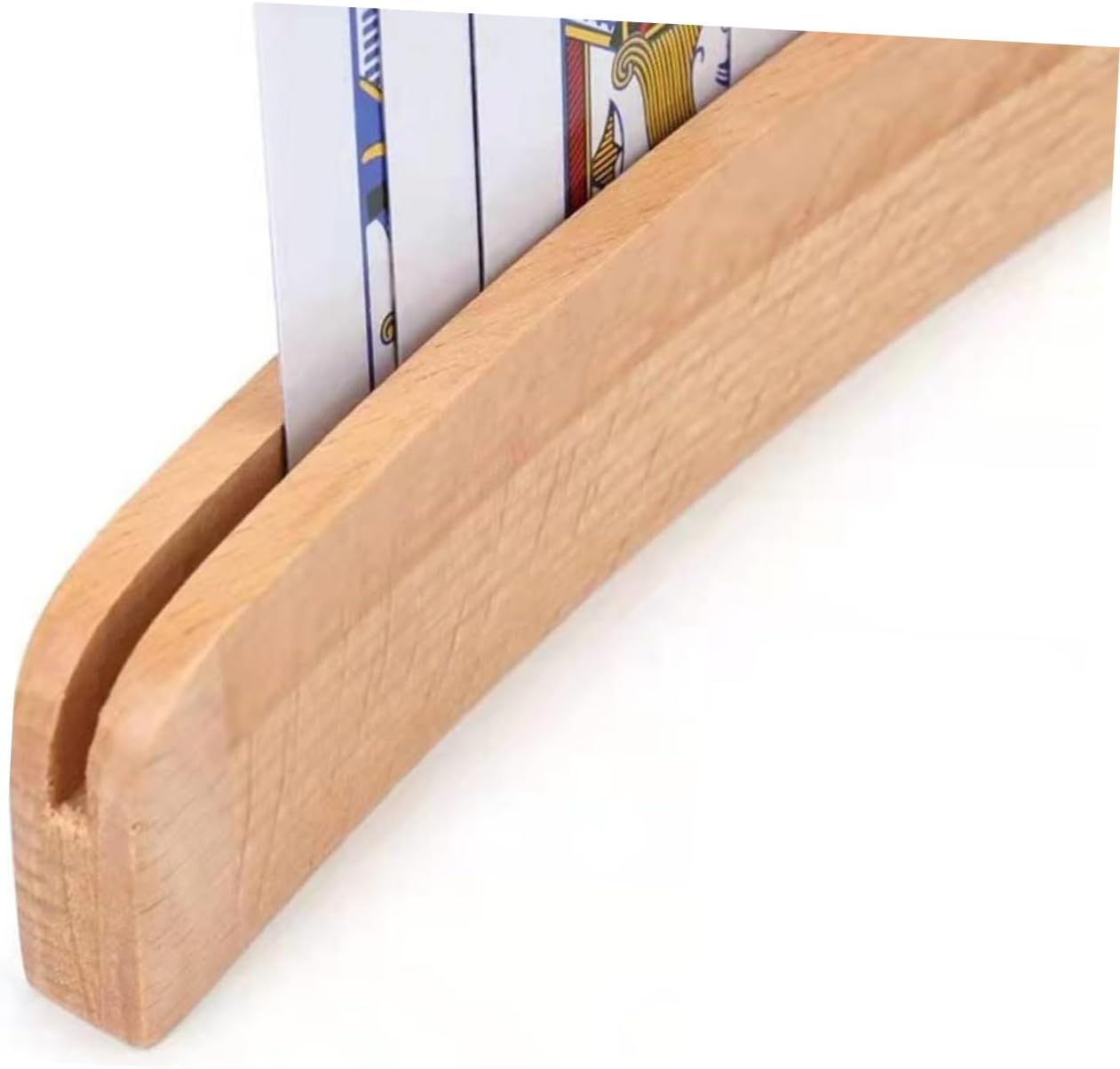Alipis Wooden Card Holder Stand for Games Curved Design Playing Card Display Rack Accessory for Poker Chess Elegant Wooden Base for Home and Gaming Rooms