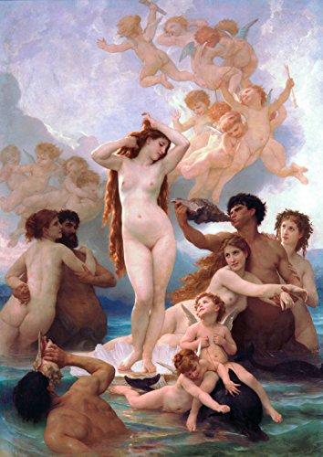 Get Custom Art William-Adolphe Bouguereau - The Birth of Venus, Poster Art Print Wall Decor - Size 24x36 Inches