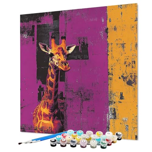 Animal Pintar por Numeros Adultos Arte Pintura por Numeros 90 x 120 cm, DIY Kit Manualidades Adultos, Paint by Numbers Adult Con Pinceles Pigmento Acrílico Para Decoracion Hogar Pared (Model-1104)